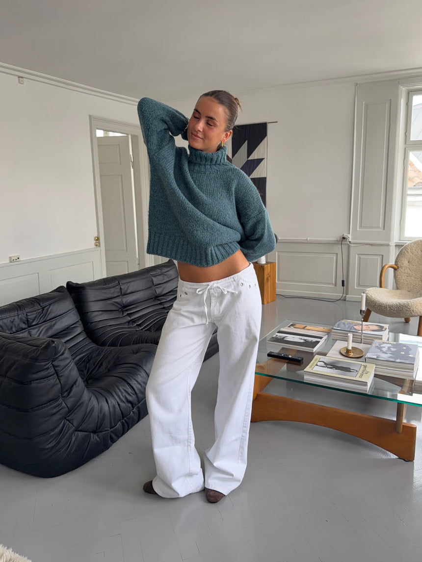 Kenny jeans med metalringe - Hvid