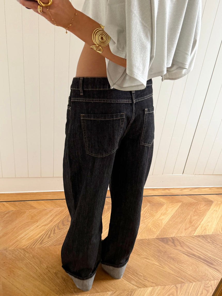 Scandivv jeans med opsmøg - Grå