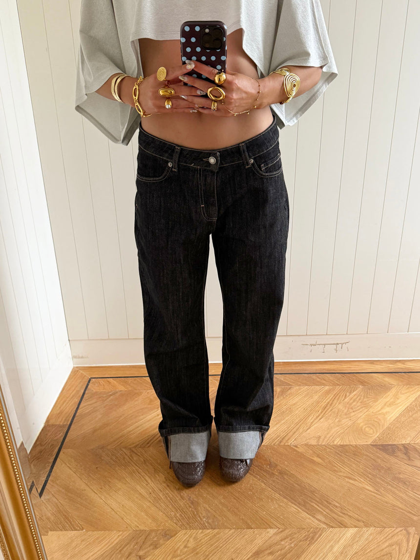 Scandivv jeans med opsmøg - Grå