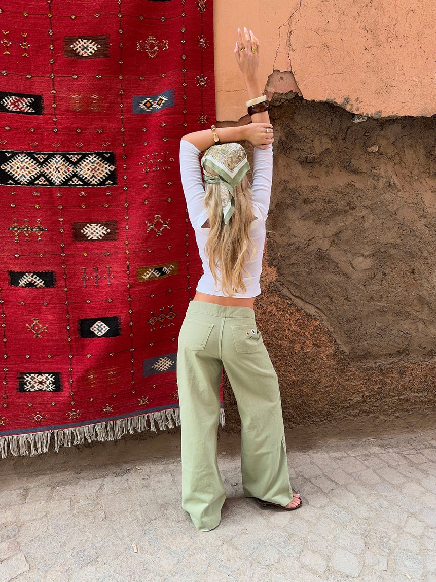 Tanija jeans med ringdetaljer - Lysegrøn