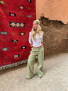 Tanija jeans med ringdetaljer - Lysegrøn