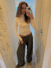 Carly kabelstrik med lynlås - Off white