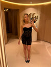 Noraly bandeau kjole i blonde - Sort