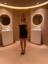 Noraly bandeau kjole i blonde - Sort