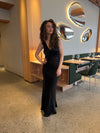 Miana maxi satin kjole - Sort