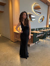 Miana maxi satin kjole - Sort