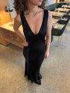 Miana maxi satin kjole - Sort