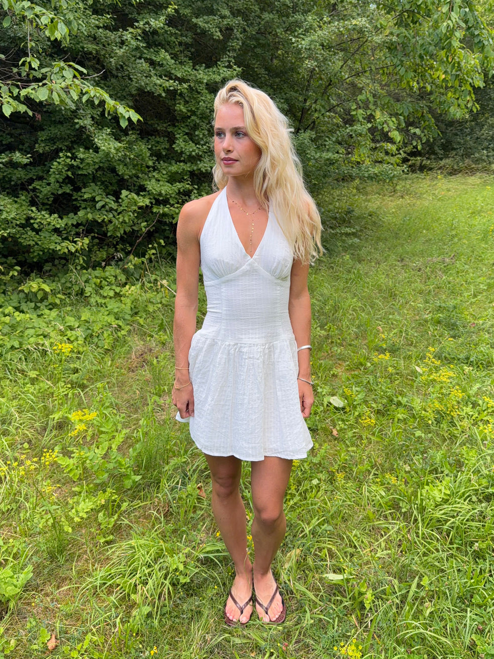 Zosia kjole med bindedetalje - Hvid