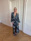 Floral kjole med blomster - Navy/hvid