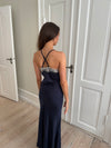 Tena kjole med blonde detaljer - Navy/hvid
