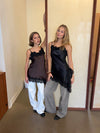 Dixie kjole med blonder - Brun/sort