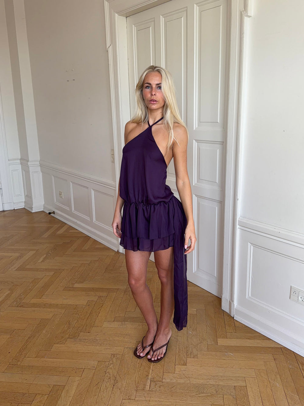 Lulitiana kjole med halterneck - Lilla