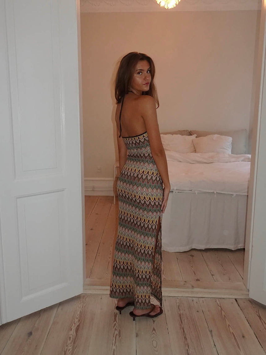 Thea kjole med mønster - Multifarvet