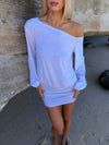 Isola kjole med one-shoulder detalje - Hvid
