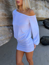Isola kjole med one-shoulder detalje - Hvid