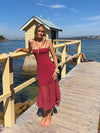Elora kjole med polkaprikker - Rød