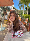 Safaria kjole med zebraprint - Off white/brun
