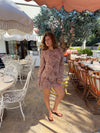 Safaria kjole med zebraprint - Off white/brun