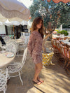 Safaria kjole med zebraprint - Off white/brun