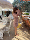 Safaria kjole med zebraprint - Off white/brun