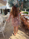 Safaria kjole med zebraprint - Off white/brun