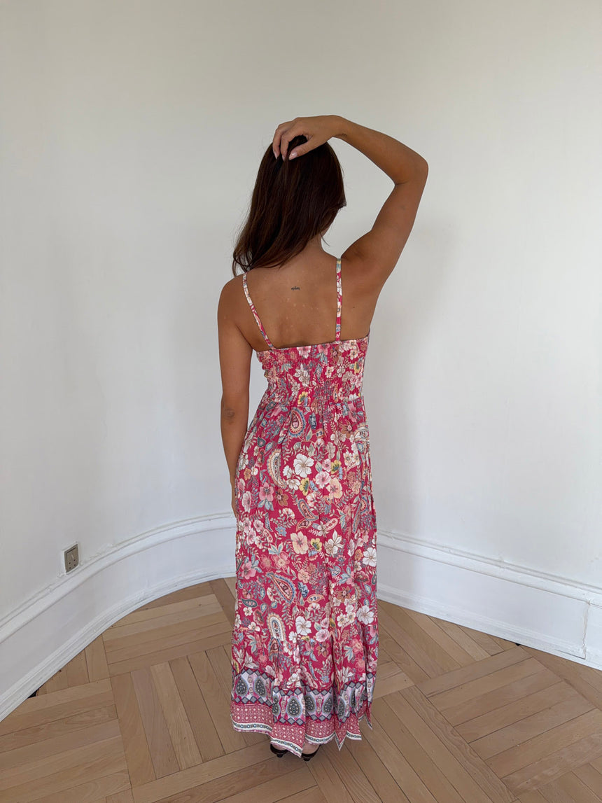 Anastasia maxikjole med mønster - Pink