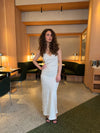 Donnia maxi kjole i silke - Off white