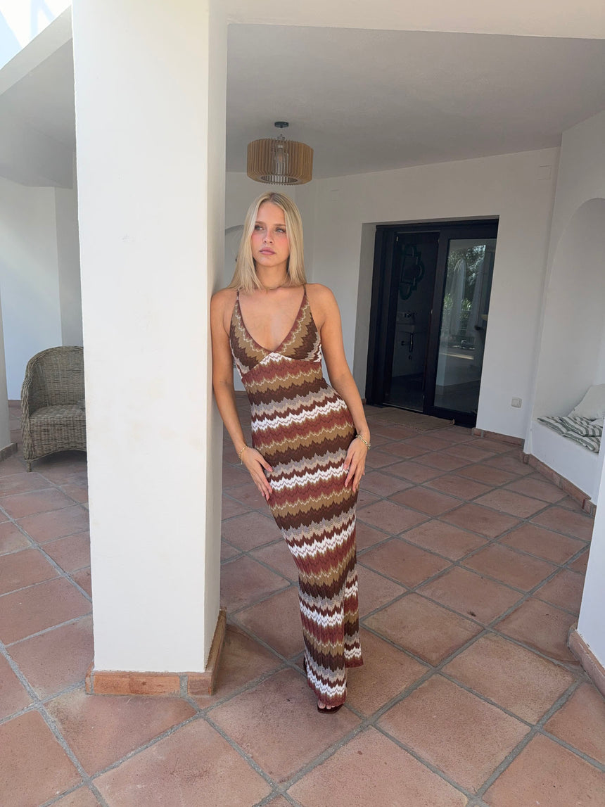 Nora kjole med mønster - Multifarvet