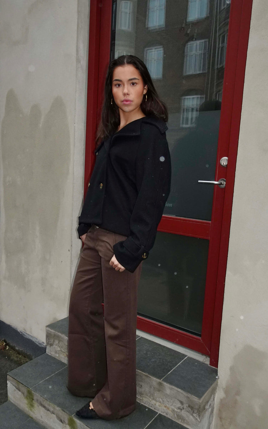 Patricia kort trenchcoat - Sort