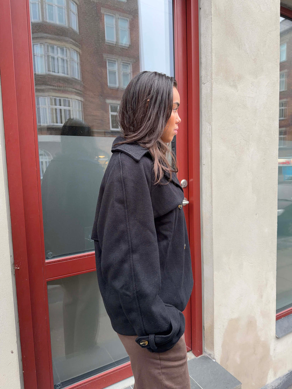 Patricia kort trenchcoat - Sort