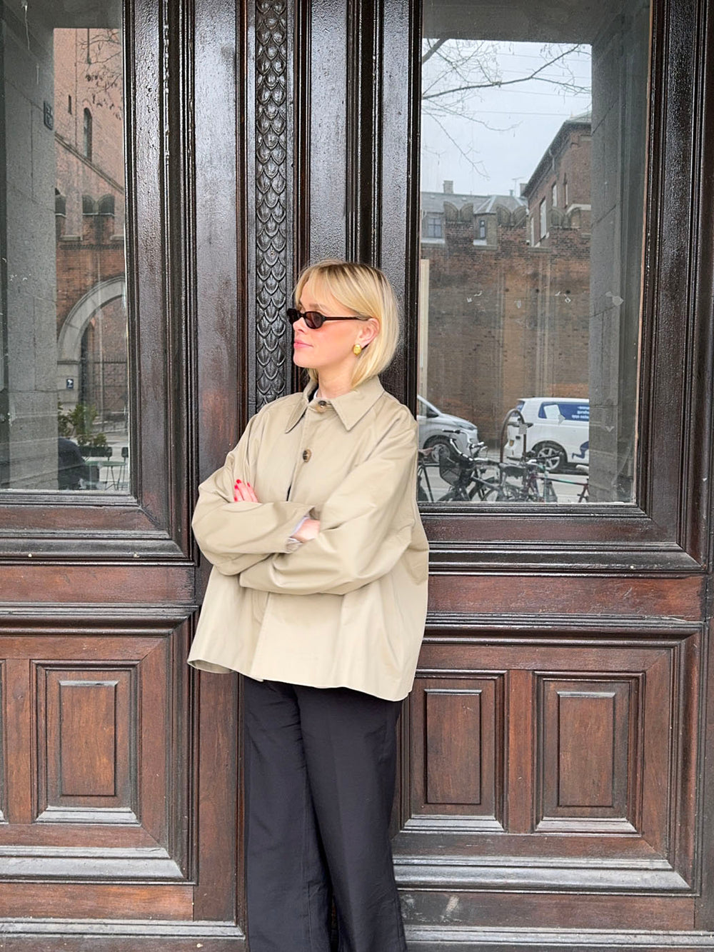 Monica kort trenchcoat - Beige