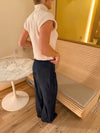 Scandivv kortærmet strik med knapper - Beige/off white