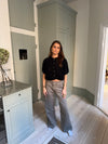 Olivia kortærmet mohair cardigan - Sort