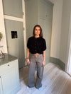 Olivia kortærmet mohair cardigan - Sort