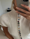 Scandivv kortærmet strik med knapper - Beige/off white