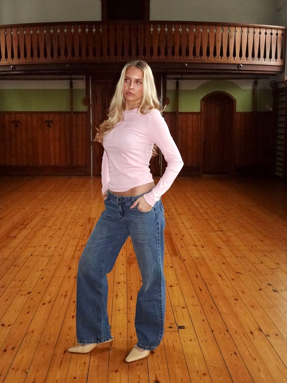 Carli langærmet bluse - Lyserød