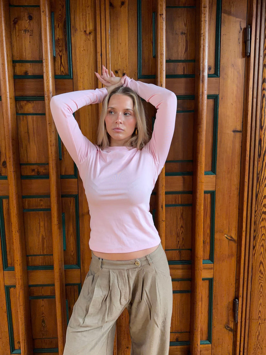 Carli langærmet bluse - Lyserød