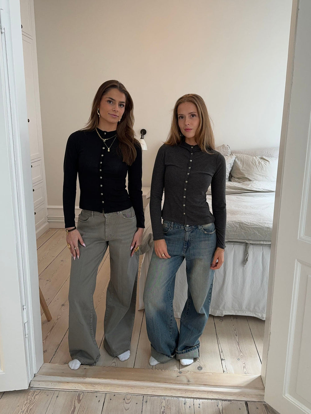 Leonora langærmet bluse - Sort