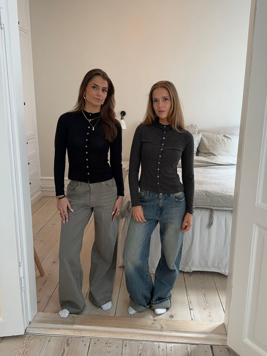 Leonora langærmet bluse - Sort