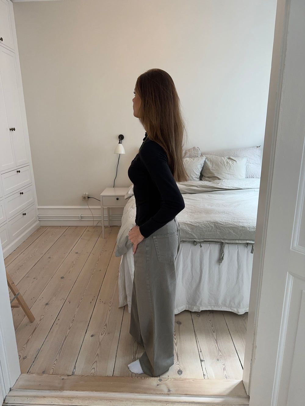 Leonora langærmet bluse - Sort