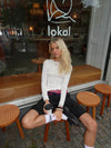 Kaia langærmet cashmere bluse - Hvid