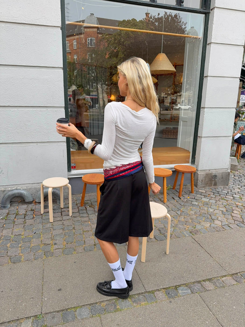 Kaia langærmet cashmere bluse - Hvid