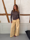 Kaia langærmet cashmere bluse - Taupe