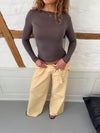 Kaia langærmet cashmere bluse - Taupe