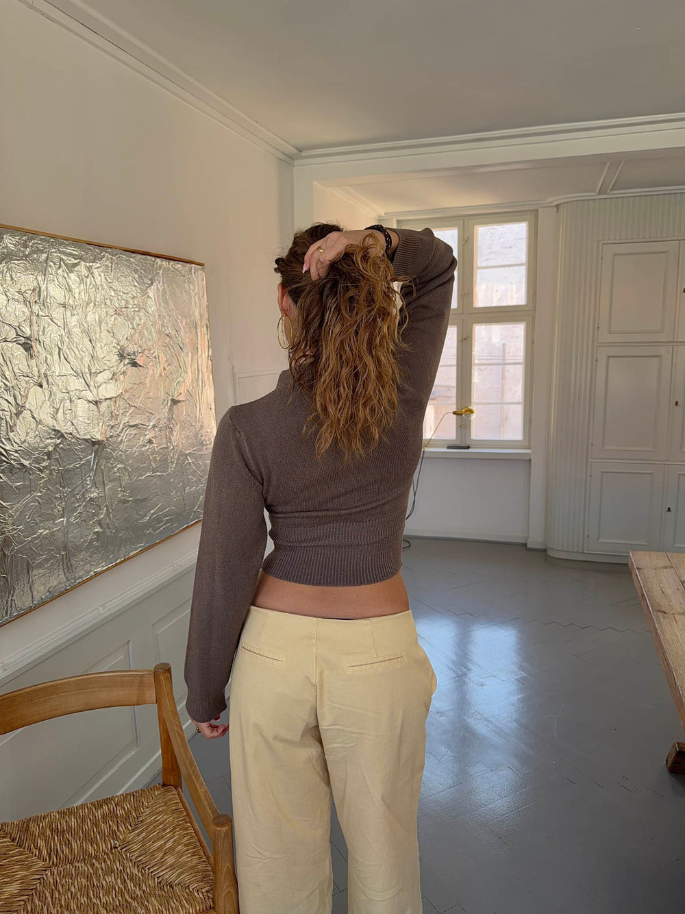 Lior figursyet striktrøje - Brun