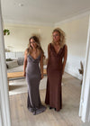 Flora maxi kjole - Brun