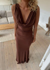 Flora maxi kjole - Brun