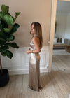 Jeanne satin kjole - Champagne/beige