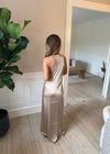 Jeanne satin kjole - Champagne/beige