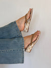 Lavina sandal med kilehæl og tern - Beige